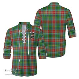 ScotsTee Shop Scottish Muirhead Clan Crest Tartan Mens Scottish Jacobite Ghillie Casual Shirt