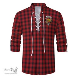 ScotsTee Shop Scottish MacIver Clan Crest Tartan Mens Scottish Jacobite Ghillie Casual Shirt