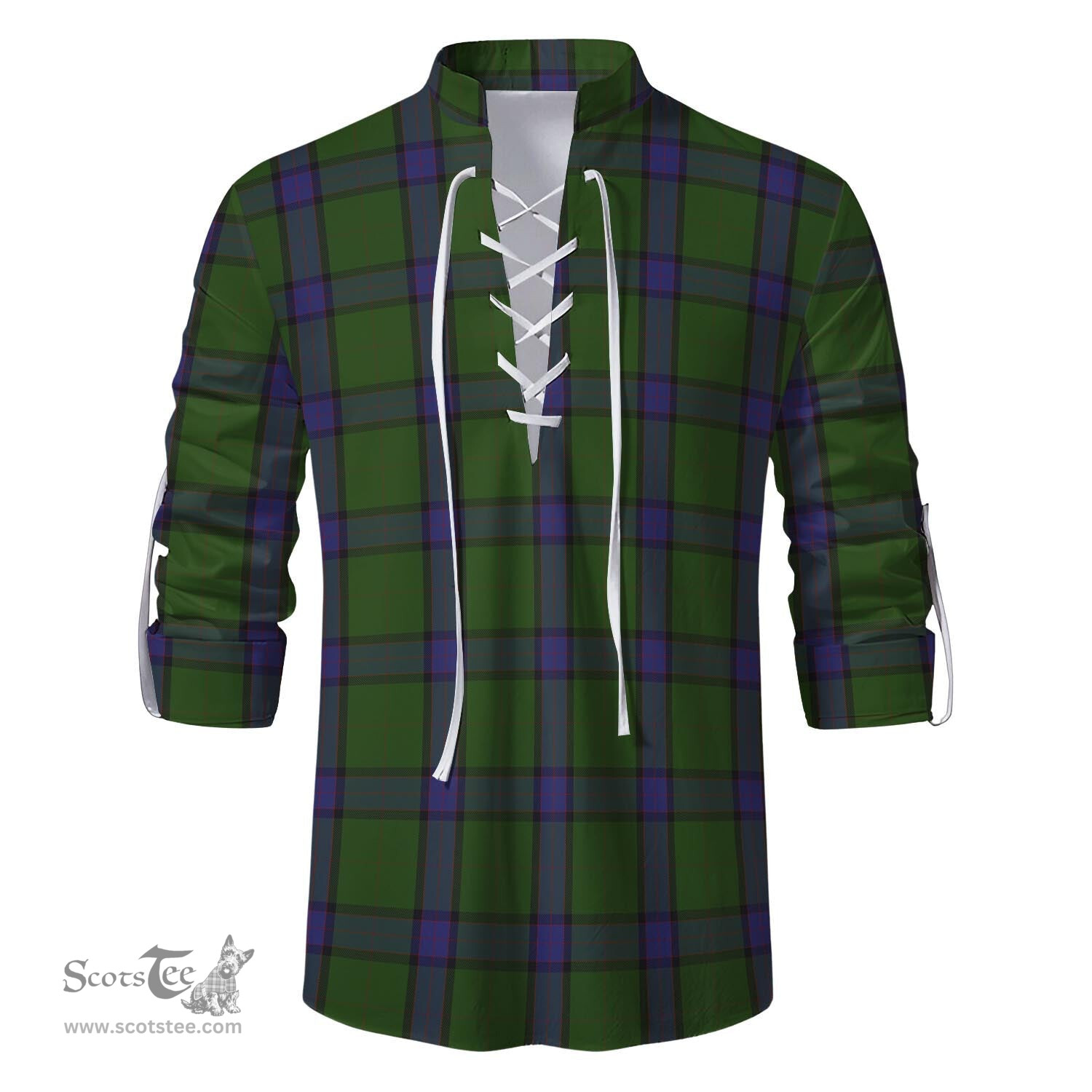 ScotsTee Shop Scottish MacWilliam Hunting Clan Tartan Mens Scottish Jacobite Ghillie Casual Shirt