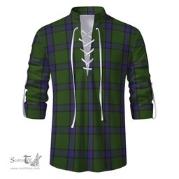 ScotsTee Shop Scottish MacWilliam Hunting Clan Tartan Mens Scottish Jacobite Ghillie Casual Shirt