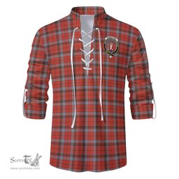 ScotsTee Shop Scottish Robertson Weathered Clan Crest Tartan Mens Scottish Jacobite Ghillie Casual Shirt