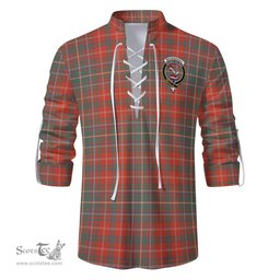 ScotsTee Shop Scottish MacDougall Ancient Clan Crest Tartan Mens Scottish Jacobite Ghillie Casual Shirt