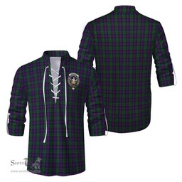 ScotsTee Shop Scottish Urquhart Clan Crest Tartan Mens Scottish Jacobite Ghillie Casual Shirt