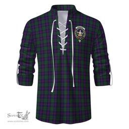 ScotsTee Shop Scottish Urquhart Clan Crest Tartan Mens Scottish Jacobite Ghillie Casual Shirt