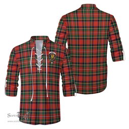 ScotsTee Shop Scottish Lyle Clan Crest Tartan Mens Scottish Jacobite Ghillie Casual Shirt
