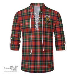 ScotsTee Shop Scottish Lyle Clan Crest Tartan Mens Scottish Jacobite Ghillie Casual Shirt