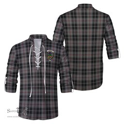 ScotsTee Shop Scottish Thompson Grey Clan Crest Tartan Mens Scottish Jacobite Ghillie Casual Shirt
