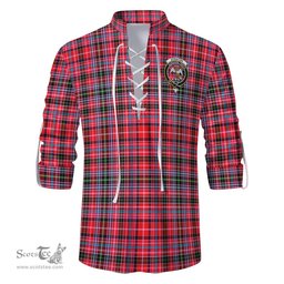 ScotsTee Shop Scottish Straiton Clan Crest Tartan Mens Scottish Jacobite Ghillie Casual Shirt