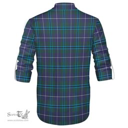 ScotsTee Shop Scottish Sandilands Clan Crest Tartan Mens Scottish Jacobite Ghillie Casual Shirt