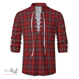 ScotsTee Shop Scottish Stuart of Bute Clan Tartan Mens Scottish Jacobite Ghillie Casual Shirt