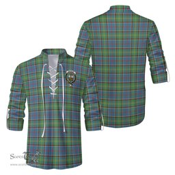 ScotsTee Shop Scottish Whitelaw Clan Crest Tartan Mens Scottish Jacobite Ghillie Casual Shirt