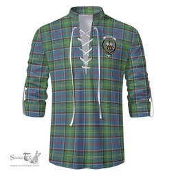 ScotsTee Shop Scottish Whitelaw Clan Crest Tartan Mens Scottish Jacobite Ghillie Casual Shirt