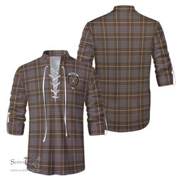 ScotsTee Shop Scottish MacIntyre Hunting Weathered Clan Crest Tartan Mens Scottish Jacobite Ghillie Casual Shirt