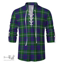 ScotsTee Shop Scottish MacIntyre Hunting Modern Clan Tartan Mens Scottish Jacobite Ghillie Casual Shirt