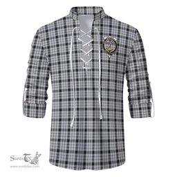 ScotsTee Shop Scottish Wallace Dress Clan Crest Tartan Mens Scottish Jacobite Ghillie Casual Shirt