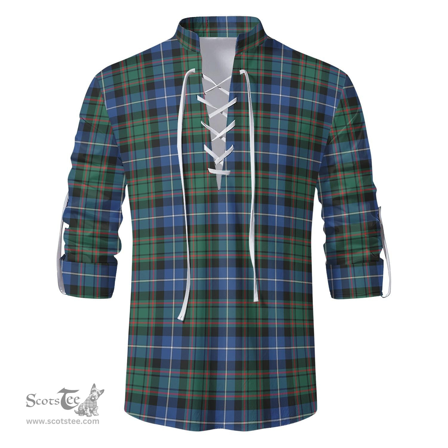 ScotsTee Shop Scottish MacRae Hunting Ancient Clan Tartan Mens Scottish Jacobite Ghillie Casual Shirt
