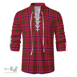 ScotsTee Shop Scottish MacRae Modern Clan Tartan Mens Scottish Jacobite Ghillie Casual Shirt