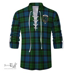 ScotsTee Shop Scottish MacKie Clan Crest Tartan Mens Scottish Jacobite Ghillie Casual Shirt