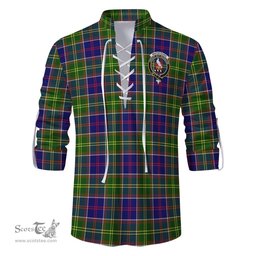 ScotsTee Shop Scottish Whitefoord Modern Clan Crest Tartan Mens Scottish Jacobite Ghillie Casual Shirt