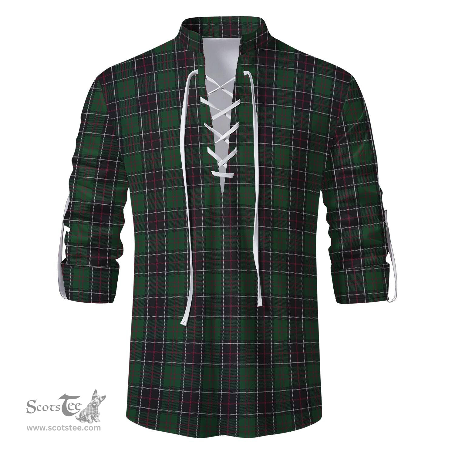 ScotsTee Shop Scottish Sinclair Hunting Clan Tartan Mens Scottish Jacobite Ghillie Casual Shirt