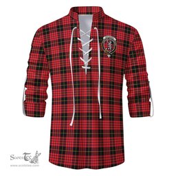 ScotsTee Shop Scottish MacQueen Modern Clan Crest Tartan Mens Scottish Jacobite Ghillie Casual Shirt