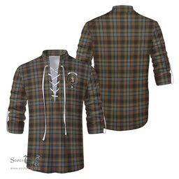 ScotsTee Shop Scottish Stewart Hunting Weathered Clan Crest Tartan Mens Scottish Jacobite Ghillie Casual Shirt