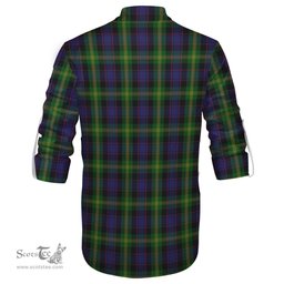 ScotsTee Shop Scottish Watson Clan Crest Tartan Mens Scottish Jacobite Ghillie Casual Shirt