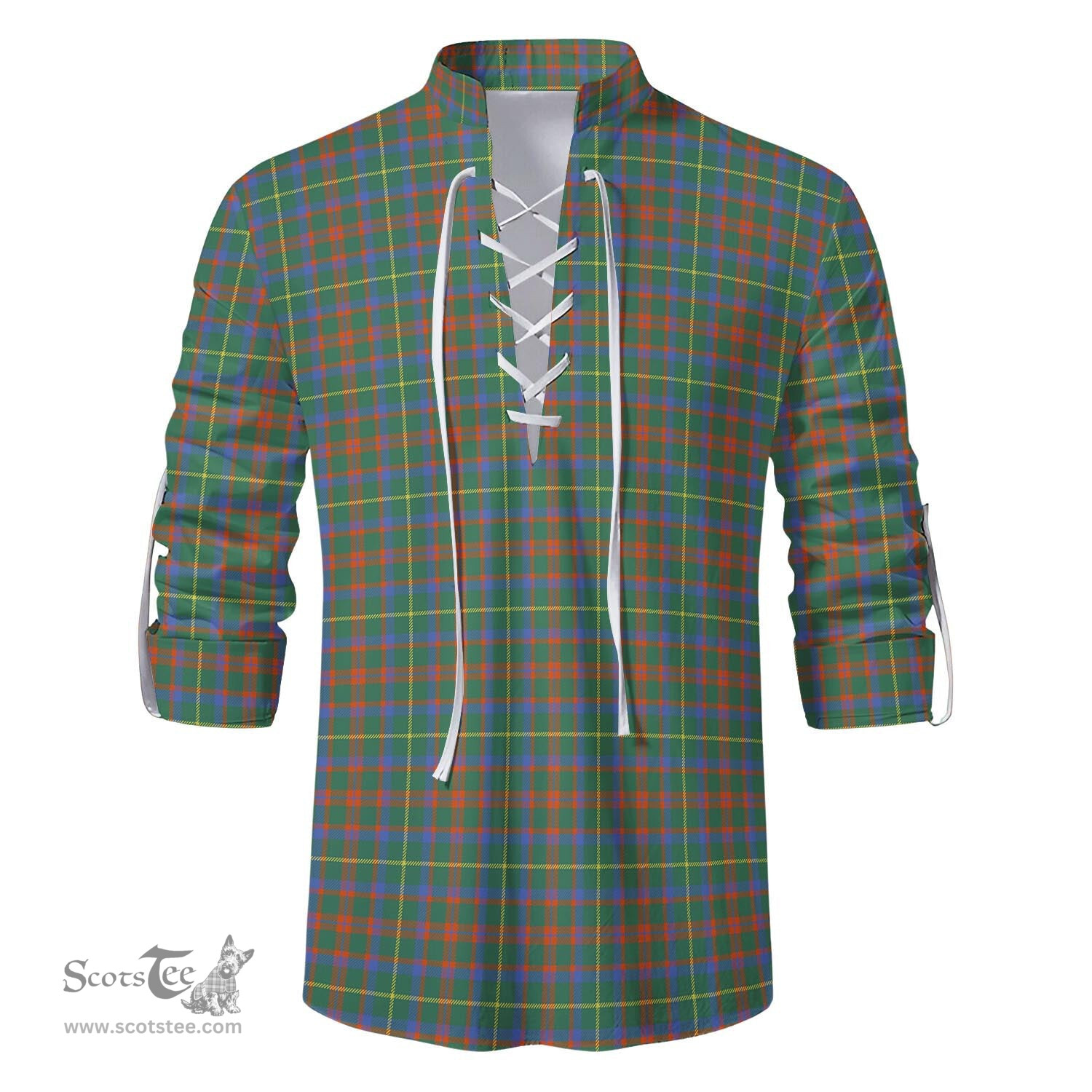 ScotsTee Shop Scottish MacIntosh Hunting Ancient Clan Tartan Mens Scottish Jacobite Ghillie Casual Shirt