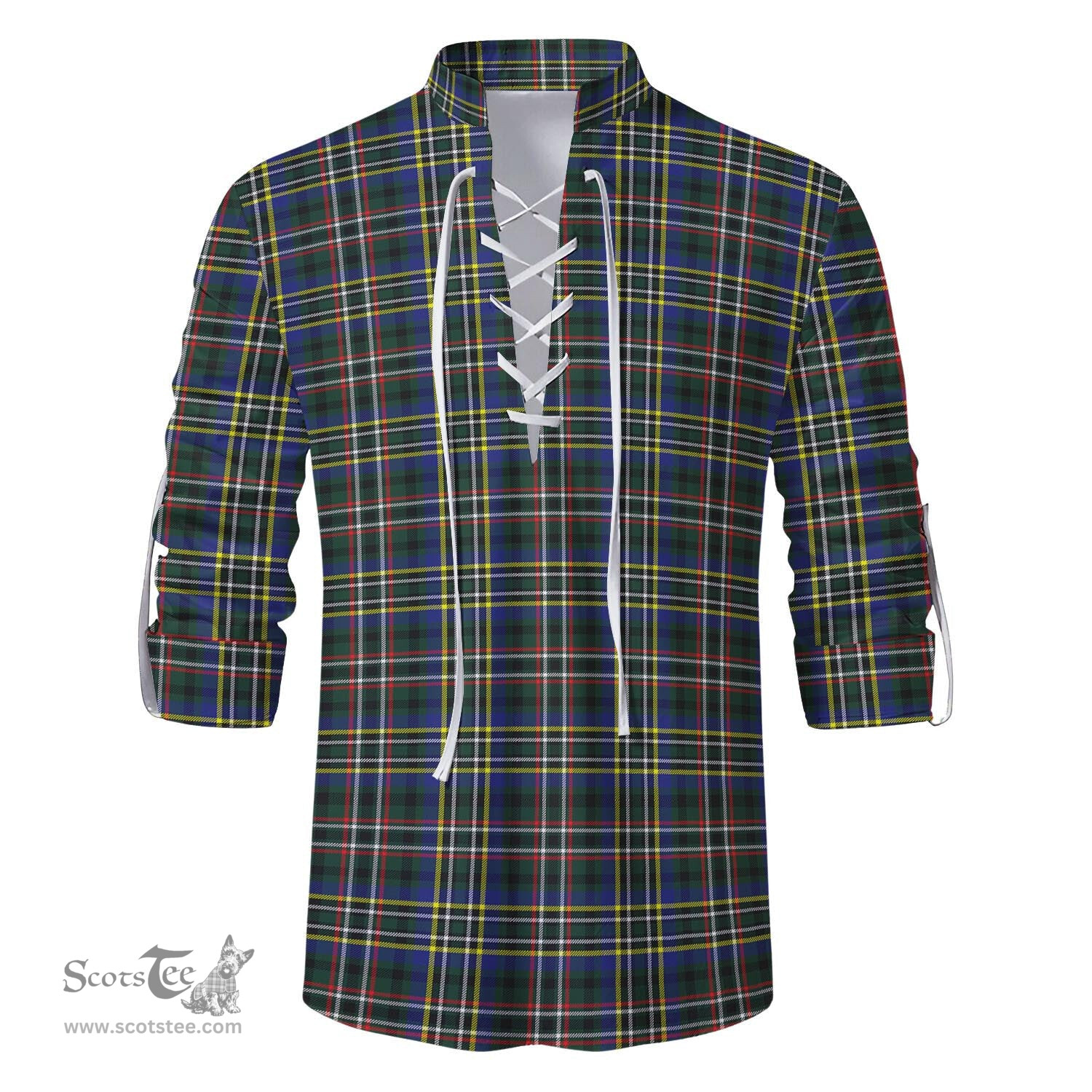 ScotsTee Shop Scottish Scott Green Modern Clan Tartan Mens Scottish Jacobite Ghillie Casual Shirt