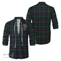ScotsTee Shop Scottish Stewart Old Clan Crest Tartan Mens Scottish Jacobite Ghillie Casual Shirt
