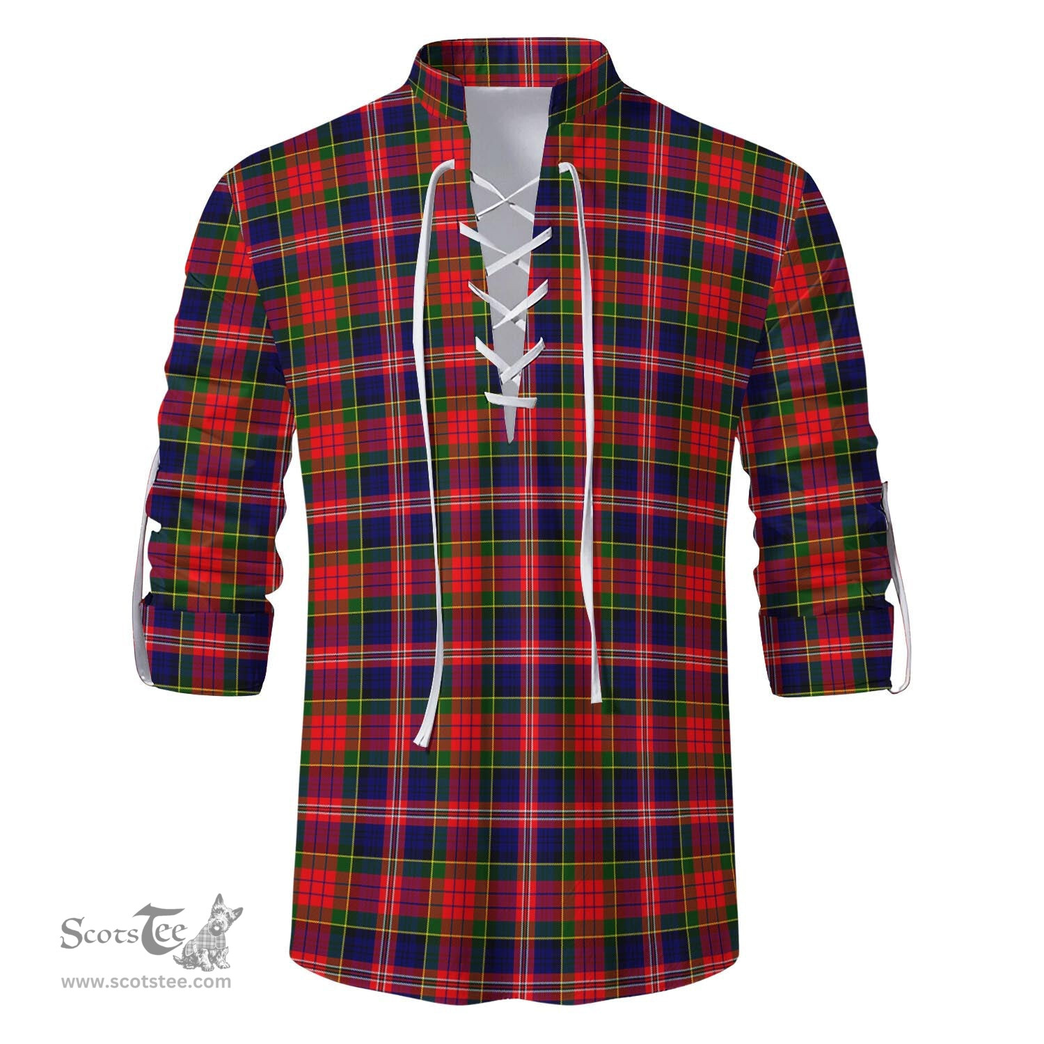 ScotsTee Shop Scottish MacPherson Modern Clan Tartan Mens Scottish Jacobite Ghillie Casual Shirt