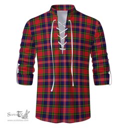 ScotsTee Shop Scottish MacPherson Modern Clan Tartan Mens Scottish Jacobite Ghillie Casual Shirt