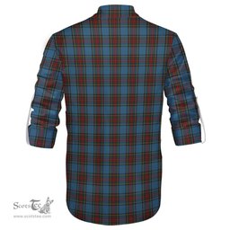 ScotsTee Shop Scottish Stewart Royal Blue Clan Tartan Mens Scottish Jacobite Ghillie Casual Shirt