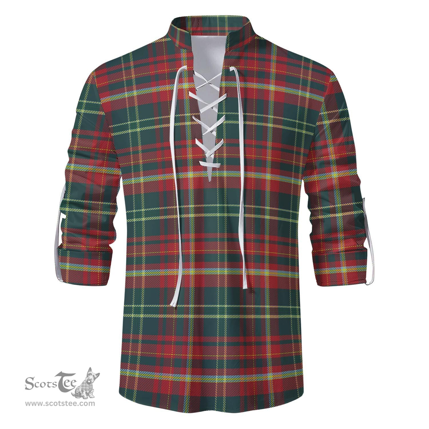 ScotsTee Shop Scottish New Brunswick Province Canada Clan Tartan Mens Scottish Jacobite Ghillie Casual Shirt