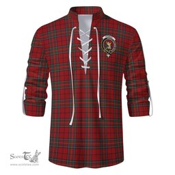 ScotsTee Shop Scottish Stewart of Galloway Clan Crest Tartan Mens Scottish Jacobite Ghillie Casual Shirt