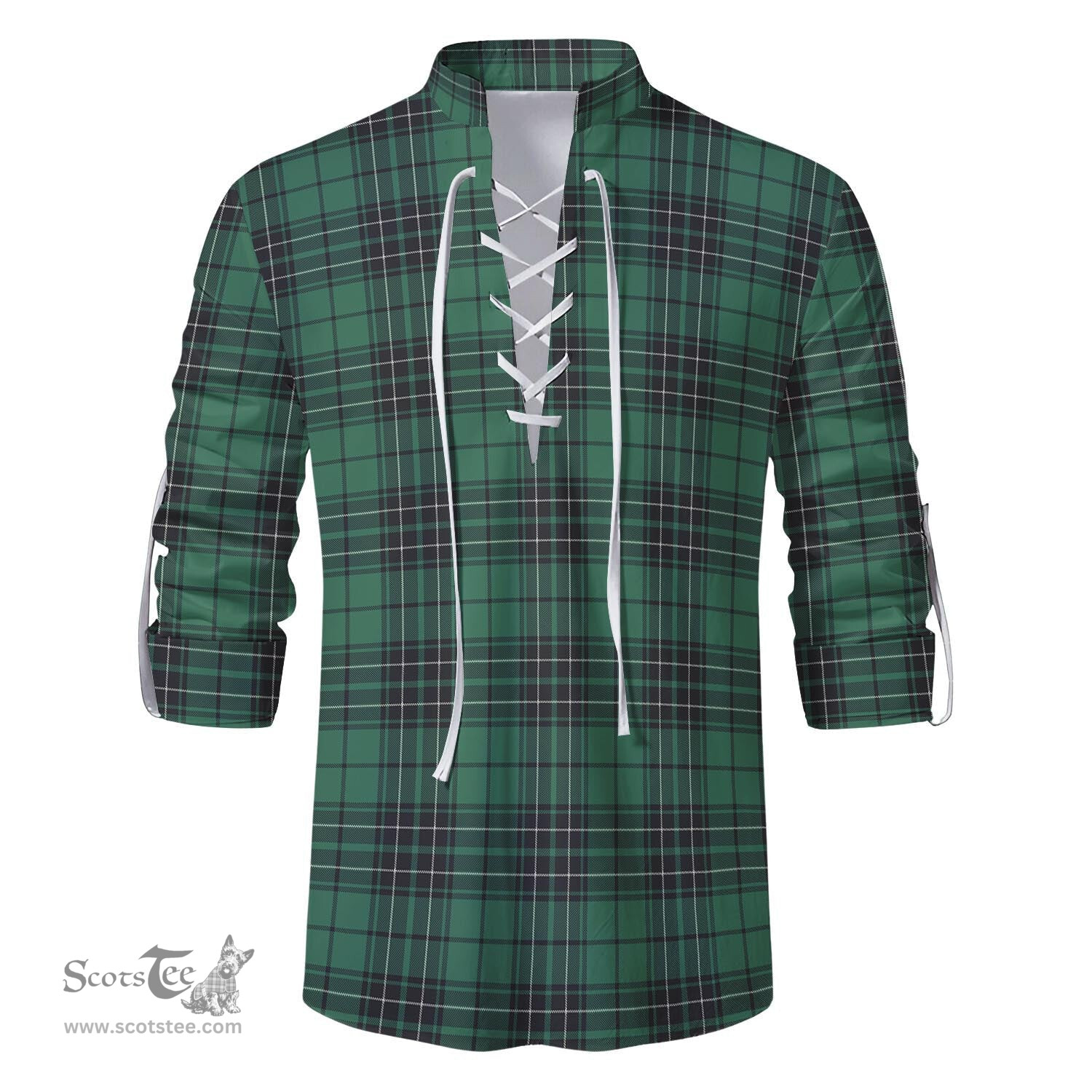 ScotsTee Shop Scottish MacLean Hunting Ancient Clan Tartan Mens Scottish Jacobite Ghillie Casual Shirt