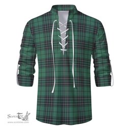 ScotsTee Shop Scottish MacLean Hunting Ancient Clan Tartan Mens Scottish Jacobite Ghillie Casual Shirt