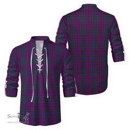 ScotsTee Shop Scottish Wardlaw Clan Tartan Mens Scottish Jacobite Ghillie Casual Shirt