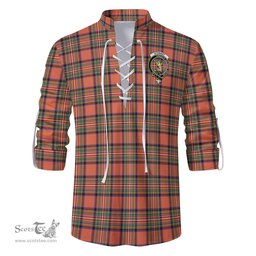 ScotsTee Shop Scottish Stewart Royal Ancient Clan Crest Tartan Mens Scottish Jacobite Ghillie Casual Shirt