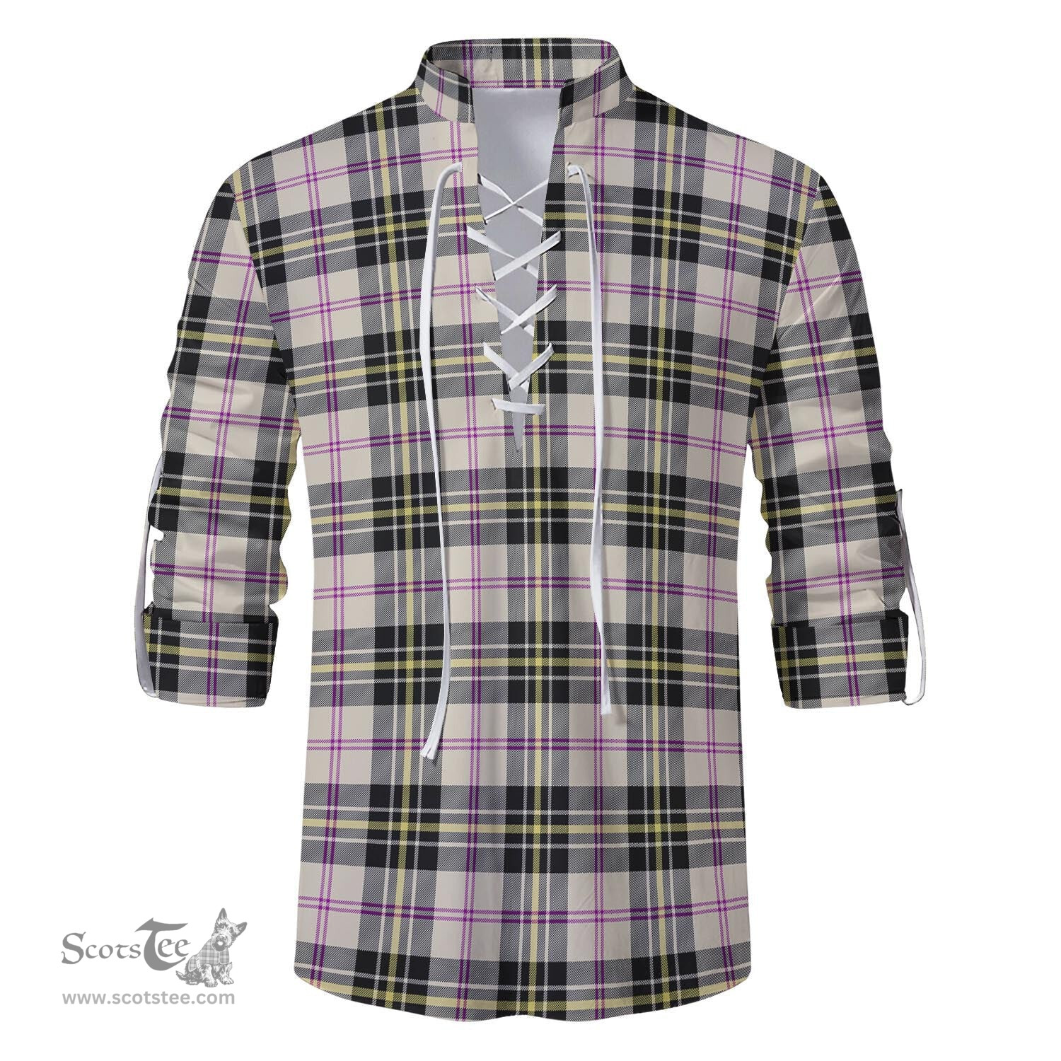 ScotsTee Shop Scottish MacPherson Dress Ancient Clan Tartan Mens Scottish Jacobite Ghillie Casual Shirt