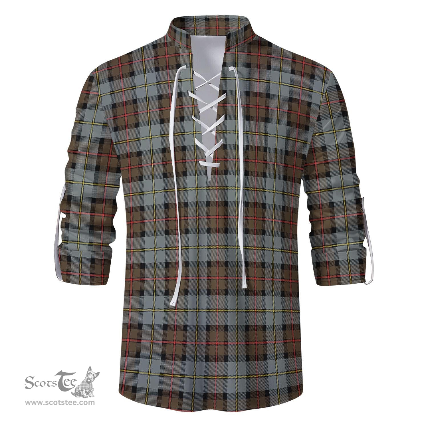 ScotsTee Shop Scottish MacLeod of Harris Weathered Clan Tartan Mens Scottish Jacobite Ghillie Casual Shirt