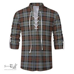 ScotsTee Shop Scottish MacLeod of Harris Weathered Clan Tartan Mens Scottish Jacobite Ghillie Casual Shirt