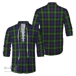 ScotsTee Shop Scottish Watson Clan Tartan Mens Scottish Jacobite Ghillie Casual Shirt