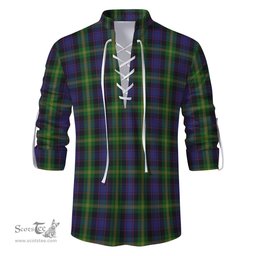 ScotsTee Shop Scottish Watson Clan Tartan Mens Scottish Jacobite Ghillie Casual Shirt