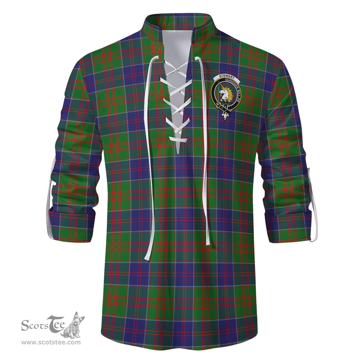 ScotsTee Shop Scottish Stewart of Appin Hunting Modern Clan Crest Tartan Mens Scottish Jacobite Ghillie Casual Shirt