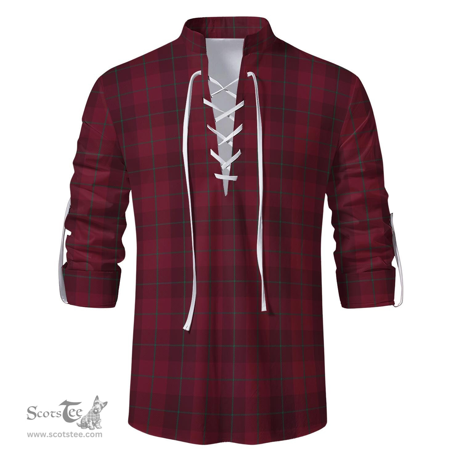 ScotsTee Shop Scottish Stirling of Keir Clan Tartan Mens Scottish Jacobite Ghillie Casual Shirt
