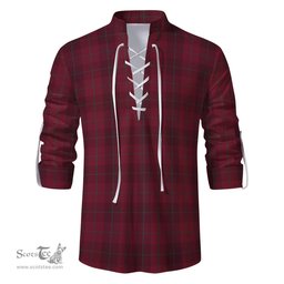 ScotsTee Shop Scottish Stirling of Keir Clan Tartan Mens Scottish Jacobite Ghillie Casual Shirt