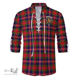 ScotsTee Shop Scottish MacPherson Modern Clan Crest Tartan Mens Scottish Jacobite Ghillie Casual Shirt