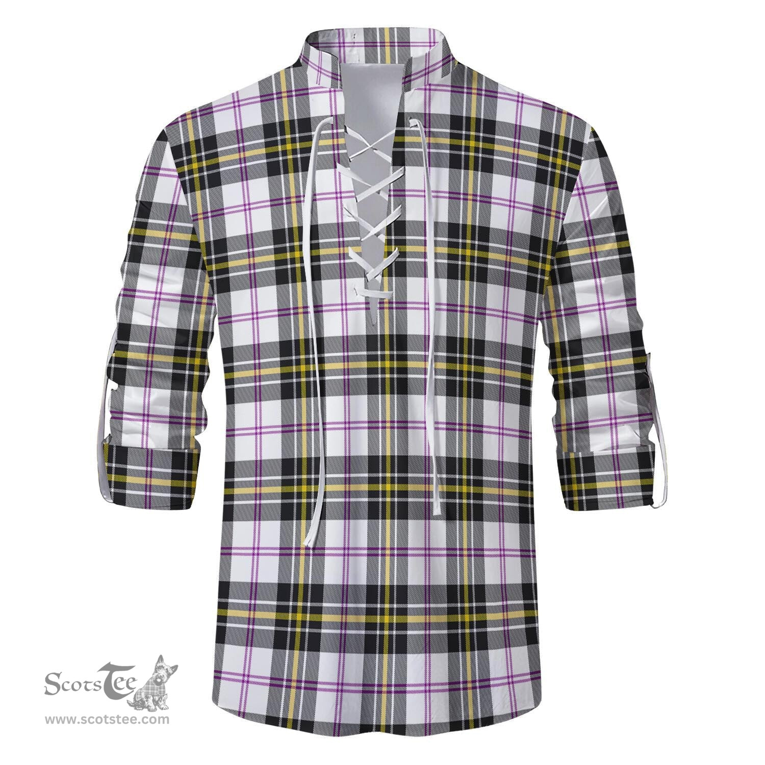ScotsTee Shop Scottish MacPherson Dress Modern Clan Tartan Mens Scottish Jacobite Ghillie Casual Shirt