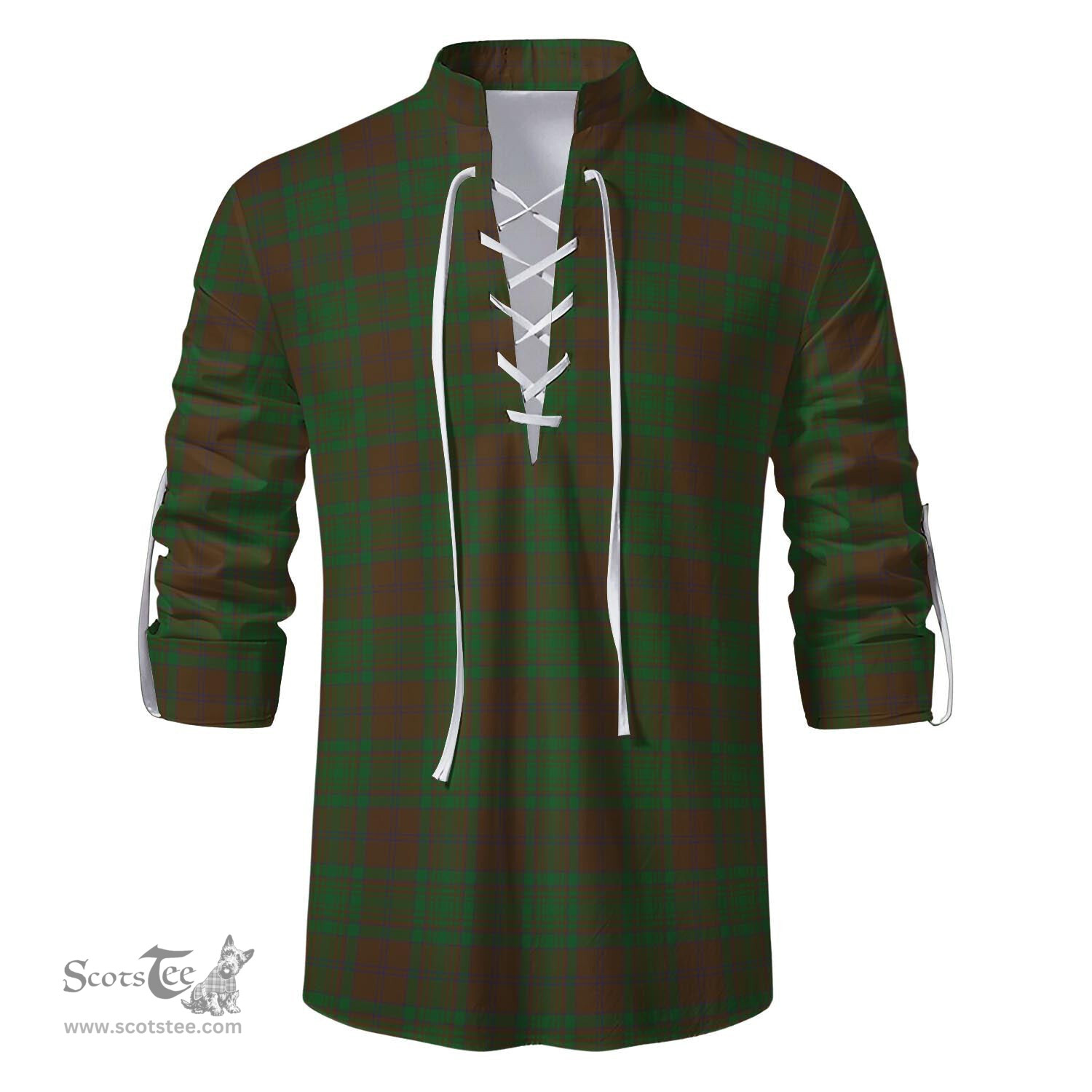 ScotsTee Shop Scottish MacAlister of Glenbarr Hunting Clan Tartan Mens Scottish Jacobite Ghillie Casual Shirt